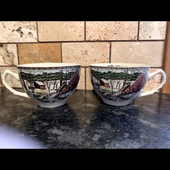 Johnson Bros Friendly Village Teacups - set of 2 - Picture 1 of 6